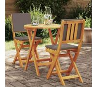 Owoxanthellate Set da bistrot pieghevole, 60 x 60 cm, in legno di acacia oliato, resistente alle intemperie, salvaspazio, per balcone, giardino, terrazza, design moderno, robusto e durevole
