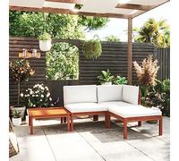 Owoxanthellate Set da giardino in legno di acacia con schienale in corda color crema, 63 x 63 x 30 cm, modulare, resistente alle intemperie