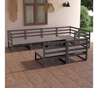 Owoxanthellate Set da giardino in legno massello di pino, 70 x 70 x 67 cm, grigio, modulare, resistente alle intemperie, design moderno per balcone, terrazza, giardino