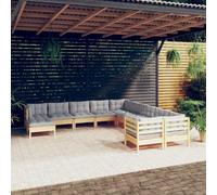 Owoxanthellate Set da giardino in pino massiccio, 63,5 x 63,5 cm, grigio, imbottitura modulare, resistente alle intemperie, per terrazza, giardino, balcone