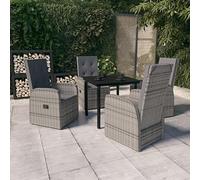 Owoxanthellate Set da pranzo da giardino con sedie regolabili in modo continuo, 80 x 80 cm, tavolo resistente alle intemperie, grigio serenità, per terrazze, balconi e piccoli spazi esterni