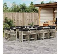 Owoxanthellate Set da pranzo da giardino in rattan sintetico, 275 x 106 x 73 cm, pieghevole, con cuscino rimovibile, resistente ai raggi UV, per giardino, balcone e salone da esterno