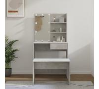 Owoxanthellate Set da toeletta bianco lucido con illuminazione a LED e sgabello, 74,5 x 40 x 141 cm, ampio specchio per la camera da letto, spogliatoio e angolo cosmetico