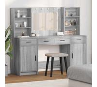 Owoxanthellate Set da toeletta Sonoma grigio con specchio acrilico LED illuminazione 78,5 x 41 x 135 cm, materiale in legno, design moderno, robusto e durevole, per camera da letto e condimento