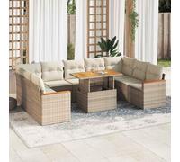 Owoxanthellate Set di 10 divani da giardino, beige, 55 x 62 x 69 cm, in polyrattan, resistente alle intemperie, con spazio di archiviazione, per balcone, terrazza, giardino, giardino d'inverno
