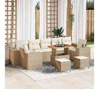 Owoxanthellate Set di 10 divani da giardino in legno di acacia modulare a 9 posti regolabile in altezza, design moderno per terrazza, balcone e lounge