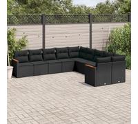 Owoxanthellate Set di 10 divani da giardino nero 62 x 62 x 69 cm in rattan PE resistente alle intemperie, modulare con spazio di archiviazione, resistente ai raggi UV e salvaspazio per balcone