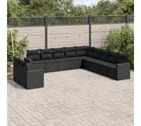 Owoxanthellate Set di 11 divano da giardino in rattan sintetico, 65,5 x 62 x 69 cm, resistente agli agenti atmosferici, design modulare, per terrazze, balconi, esterni