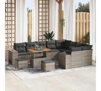 Owoxanthellate Set di 12 divani da giardino, grigio, 80 x 80 x 71 cm, in rattan sintetico, per esterni, per terrazze, balconi, giardini, resistenti ai raggi UV, per divertimento in famiglia