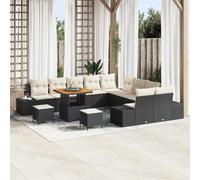 Owoxanthellate Set di 13 divani da giardino in polyrattan, colore nero, 80 x 80 x 71 cm, design moderno, struttura in acciaio, per balcone, terrazza e giardino d'inverno