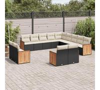 Owoxanthellate Set di 13 divani da giardino in rattan sintetico, 62 x 62 x 69 cm, resistente alle intemperie, modulare con spazio di archiviazione, rivestimenti rimovibili, balcone terrazza giardino