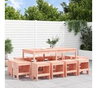 Owoxanthellate Set di 13 pezzi da giardino Douglasie 159,5 x 82,5 x 76 cm, massiccio, moderno, resistente alle intemperie, impilabile, per balcone, terrazza, giardino