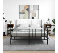 Owoxanthellate Set di 2 comodini in rovere marrone, 35 x 34,5 x 70 cm, in legno massiccio con telaio in ferro, mobili moderni con piedini regolabili, per camera da letto, soggiorno, corridoio