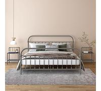 Owoxanthellate Set di 2 comodini in vetro e metallo, 45 x 34,5 x 62,5 cm, design moderno con elevata stabilità, anche come tavolino o tavolo per telefono per camera da letto, soggiorno, corridoio