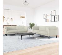 Owoxanthellate Set di 2 divani in velluto crema, 182/203 x 77 x 74 cm, design moderno salvaspazio per soggiorno, piccoli spazi e uffici, si adatta comodamente come un piccolo divano letto