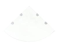 Owoxanthellate Set di 2 mensole angolari da parete in vetro temperato da 8 mm, 45 x 45 cm, trasparente, con supporti cromati, per cucina, bagno, soggiorno e ufficio