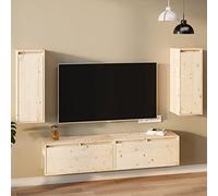 Owoxanthellate Set di 2 mensole da parete 30 x 30 x 80 cm, in legno massello non trattato, design moderno e durevole, per soggiorno, corridoio e camera da letto