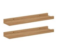 Owoxanthellate Set di 2 mensole da parete marroni, 40 x 9 x 3 cm, mensole sospese in legno per soggiorno, camera da letto e ufficio, mensola modulare da parete per decorazione e organizzazione