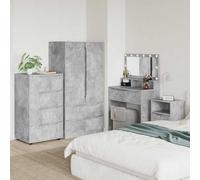 Owoxanthellate Set di 2 mobili in cemento grigio 60 x 48 x 105 cm in legno con 4 scomparti, design moderno, robusto e salvaspazio, per soggiorno, camera da letto, corridoio