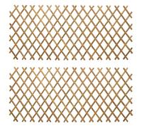 Owoxanthellate Set di 2 pannelli di recinzione estensibili in bambù, 100 x 105 cm, griglia a forbice marrone chiaro, traliccio flessibile per piante rampicanti, recinzione da giardino per delimitare