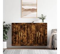 Owoxanthellate Set di 2 pensili in legno di affumicatura 69,5 x 34 x 90 cm moderna credenza con fissaggio a parete salvaspazio per soggiorno camera da letto corridoio