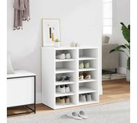 Owoxanthellate Set di 2 scarpiera in legno bianco, 31,5 x 35 x 70 cm, design moderno, 5 scomparti per scarpiera, pavimento o montaggio a parete, salvaspazio, per corridoio, camera da letto e soggiorno