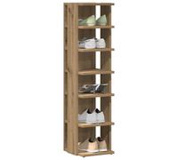 Owoxanthellate Set di 2 scarpiere, 28 x 27 x 102 cm, in legno di quercia artisan, organizer salvaspazio con 6 scomparti, design moderno per corridoio, camera da letto e soggiorno