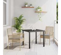 Owoxanthellate Set di 2 sedie da giardino in rattan sintetico, design moderno, colore beige, 55 x 53 x 85 cm, resistente alle intemperie, con cuscino, comoda soluzione per il giardino, il balcone, la