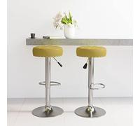 Owoxanthellate Set di 2 sgabelli da bar, colore verde, regolabili in altezza, rivestimento in tessuto, 38,5 x 38,5 x 63 - 83 cm, girevole a 360°, con poggiapiedi per bancone, sala da pranzo, casa