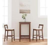 Owoxanthellate Set di 2 sgabelli da bar in legno massello marrone con cuscino, ergonomiche, 35,5 x 42,5 x 79,5 cm, robusti e comodi per cucina, sala da pranzo, soggiorno