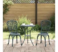 Owoxanthellate Set di 3 bistroni da giardino in alluminio verde, 53 x 53 x 70 cm, design moderno, robusto e resistente alle intemperie, salvaspazio, per giardino, terrazza e piccoli spazi esterni