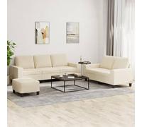 Owoxanthellate Set di 3 divani crema, 154 x 77 x 80 cm, in tessuto dal design moderno, robusto e confortevole, per soggiorno, camera da letto, corridoio, piccolo divano