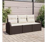 Owoxanthellate Set di 3 divani da giardino in rattan sintetico, 55 x 62 x 69 cm, modulare resistente alle intemperie, con cuscino lavabile, per balcone, terrazza, giardino, esterno, moderno