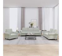 Owoxanthellate Set di 3 divani in velluto grigio chiaro, 92/152/212 cm, con poltrona e divano a 2 e 3 posti, per soggiorno, camera da letto, ufficio