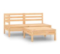 Owoxanthellate Set di 3 lounge da giardino in legno massello di pino, 63,5 x 63,5 cm, resistente alle intemperie, modulare, per balcone, terrazza, soggiorno