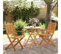 Owoxanthellate Set di 3 mobili da giardino pieghevoli, 70 x 70 cm, in legno massello, resistente alle intemperie, per balconi, terrazze, attività all'aperto