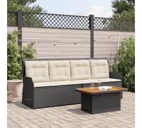 Owoxanthellate Set di 3 sale da giardino in polyrattan, 110 x 67 x 95 cm, regolabile, resistente alle intemperie, utilizzabile tutto l'anno