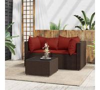 Owoxanthellate Set di 3 saloni da giardino in polyrattan, 63 x 63 x 57,5 cm, divano ad angolo con tavolino da salotto, design moderno, robusto e salvaspazio, per balcone, terrazza, giardino