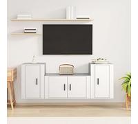 Owoxanthellate Set di 3 tavole basse bianche in legno 80 x 34,5 x 40 cm e 2 x 40 x 34,5 x 60 cm, design moderno per soggiorno, camera da letto, ufficio