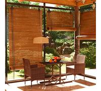 Owoxanthellate Set di 3 tavoli da giardino in rattan resistente alle intemperie con piano in vetro, 110 x 53 x 72 cm, 2 sedie con cuscino crema, salva spazio per balconi, terrazze e piccoli spazi