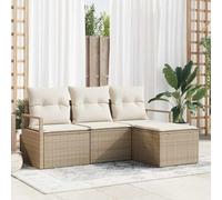 Owoxanthellate Set di 4 divani da giardino modulari in rattan sintetico, resistente alle intemperie, design moderno, per terrazze, balconi e giardini d'inverno