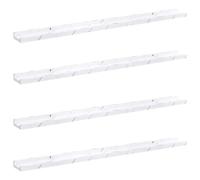 Owoxanthellate Set di 4 mensole da parete in marmo bianco, 100 x 9 x 3 cm, moderne mensole sospese in legno per soggiorno, camera da letto e ufficio, elegante mensola da parete per decorazione e