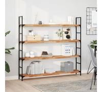 Owoxanthellate Set di 4 mensole sospese, 160 x 20 x 4 cm, in legno massiccio trattato con olio, per soggiorno, cucina, bagno, ufficio, camera da letto, salvaspazio