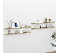 Owoxanthellate Set di 4 scaffali da parete in legno di rovere Sonoma, 115 x 9 x 3 cm, in MDF, max 5 kg per tavola, design moderno, per Living Room, cucina, camera da letto