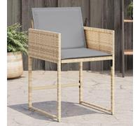 Owoxanthellate Set di 4 sedie da giardino in polyrattan, pieghevoli, con cuscino imbottito grigio chiaro, 50,5 x 54 x 79 cm, resistente alle intemperie, salvaspazio, per balcone, terrazza, campeggio