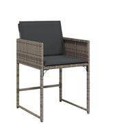 Owoxanthellate Set di 4 sedie pieghevoli in polyrattan, 50,5 x 54 x 79 cm, grigio scuro, imbottite, portata 110 kg, balcone, terrazza, giardino