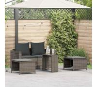 Owoxanthellate Set di 5 divani da giardino grigio 63 x 63,5 x 60,5 cm, in rattan PE impilabile con cuscini spessi, per esterni, per balcone, terrazza, giardino d'inverno