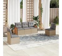 Owoxanthellate Set di 5 divani da giardino in polyrattan, 55 x 62 x 69 cm, resistente alle intemperie, con cuscino rimovibile, design modulare, salvaspazio, per terrazze, balconi e piccoli angoli