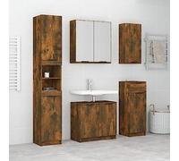 Owoxanthellate Set di 5 mobili da bagno, in legno con vetro, 32 x 34 x 90 cm, design moderno, per piccoli bagni, ristrutturazione