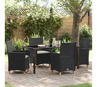 Owoxanthellate Set di 5 mobili da giardino in rattan sintetico, 47 x 36 cm, design moderno, set di 4 sedie, protezione dalle intemperie per giardino, terrazza, balcone